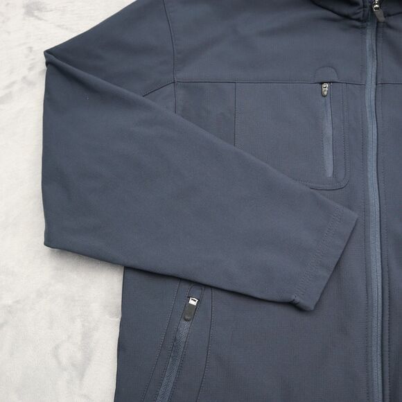 Ultraclub Jacket Mens Navy L Soft Shell Solid Full Zip Style # 8280 Logo on back - Picture 12 of 16